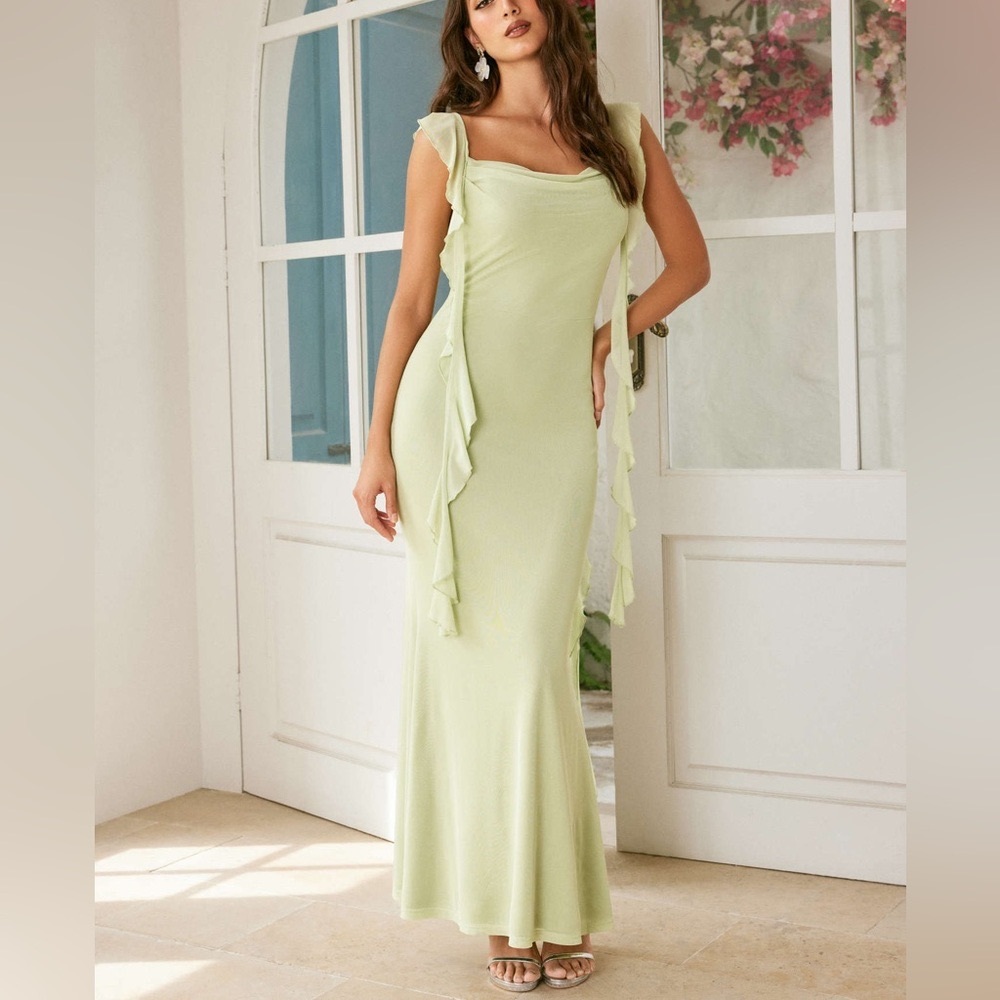 CIDER Ruffle Sleeve Maxi Dress